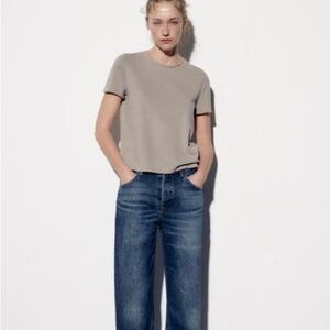 Zara Washed Effect T-Shirt in Mink